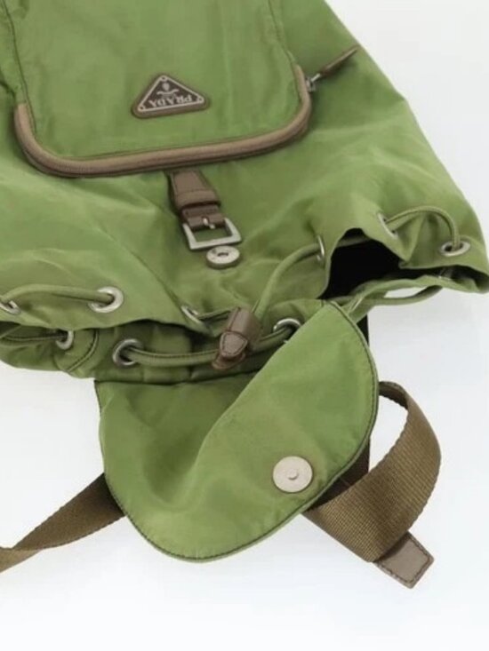 PRADA Backpack Nylon Green Silver Auth 165488 main image 8